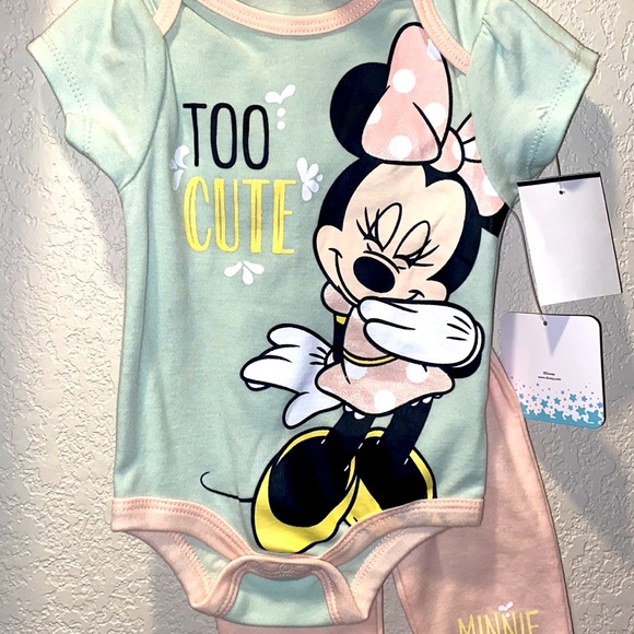 Disney Minnie Mouse 3pc Matching Baby Girl Set - Picture 2 of 4